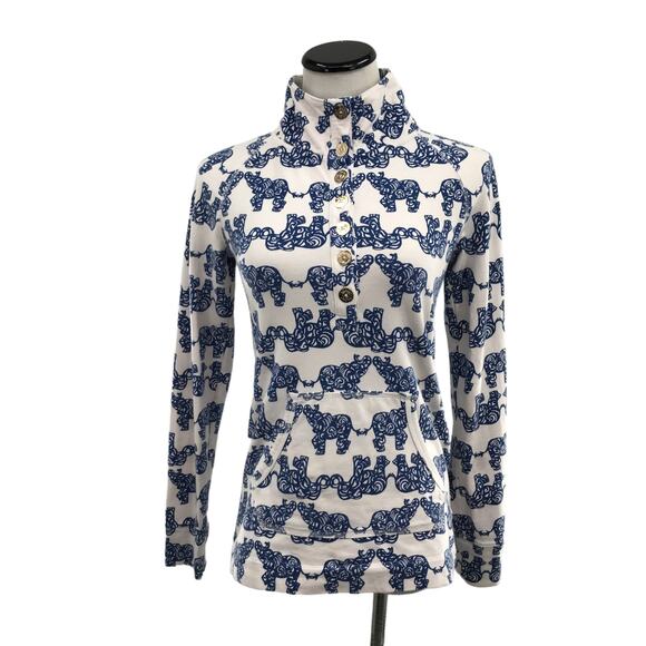 Lilly Pulitzer Elephant Print Pack Your Trunk Captain Popover - Picture 5 of 12